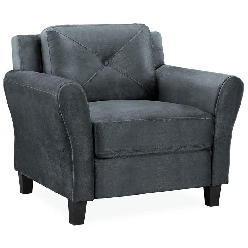 Lifestyle Solutions Harvard Chair in Dark Gray Microfiber Upholstery