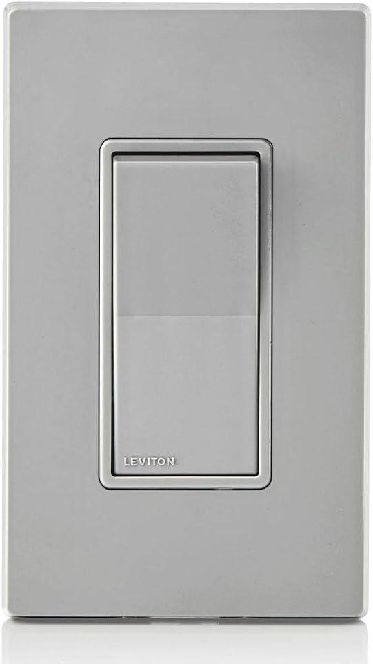 Gray Single-Pole Decora Rocker Light Switch with Steel Strap
