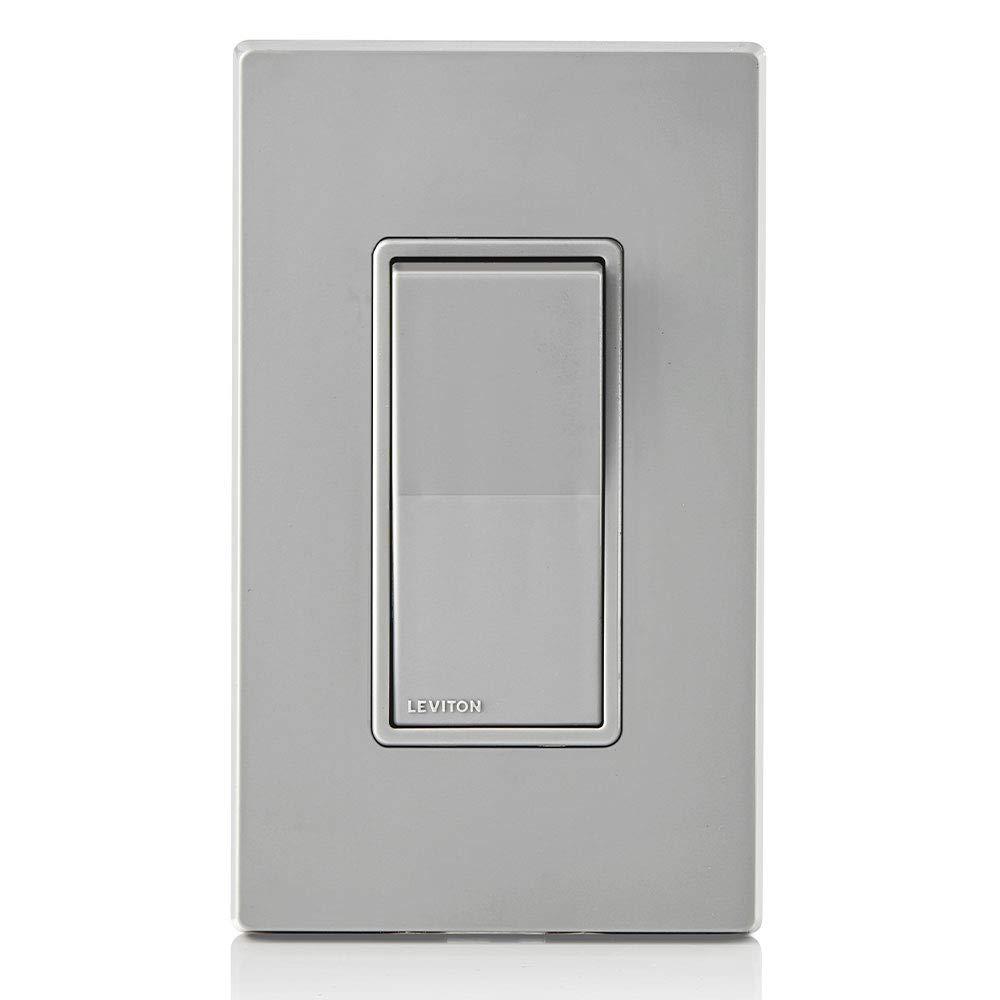 Gray Single-Pole Decora Rocker Light Switch with Steel Strap