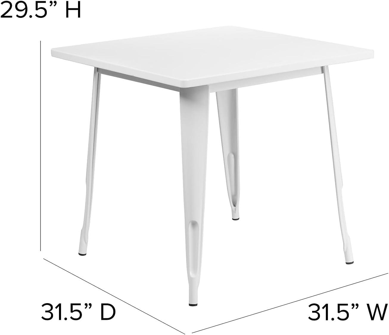 Flash Furniture Commercial Grade 31.5" Square Metal Indoor-Outdoor Table