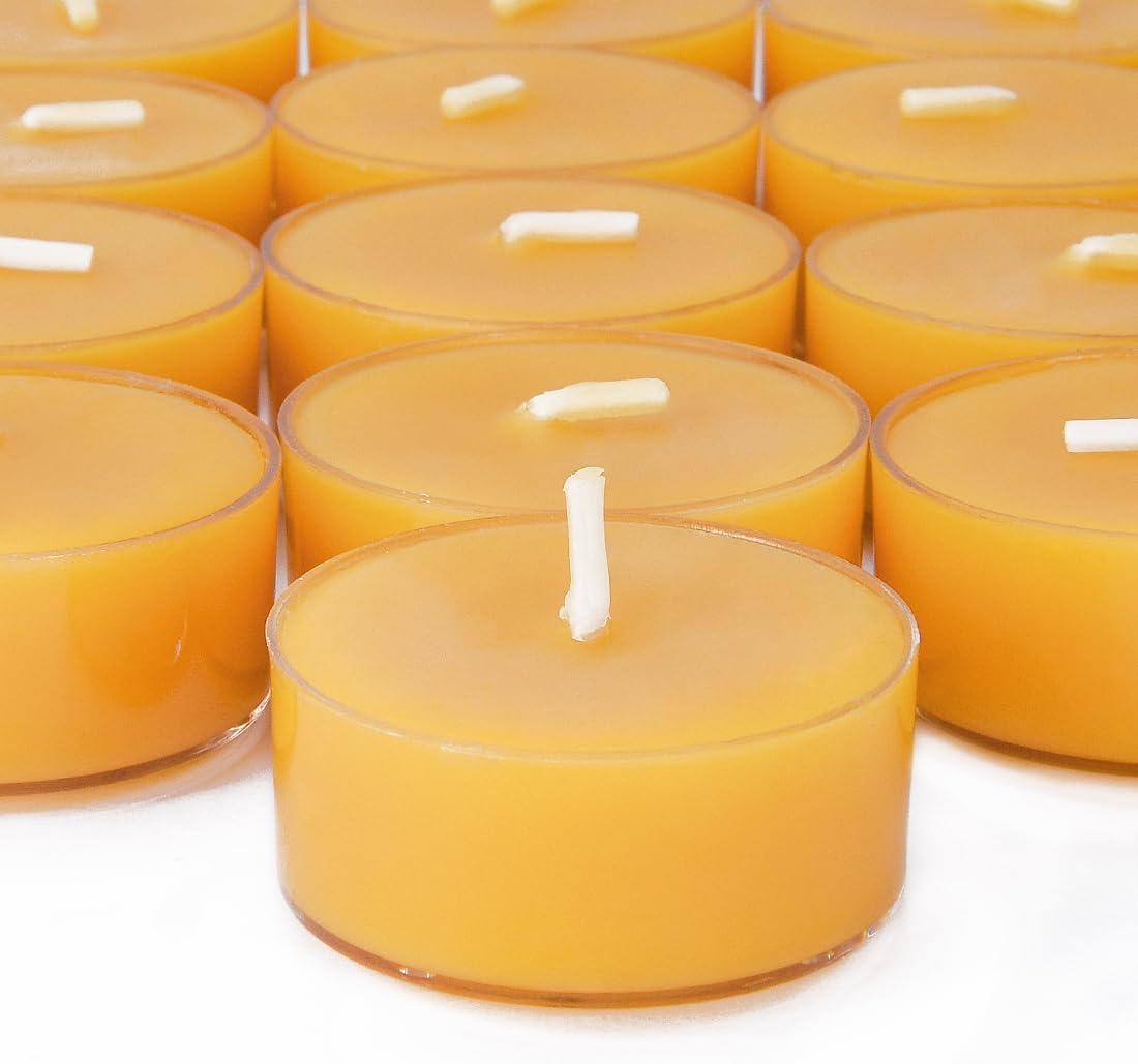 12pcs Natural Beeswax Tealight Candles - Organic Candle Honey Scent Smokeless Clean Burning