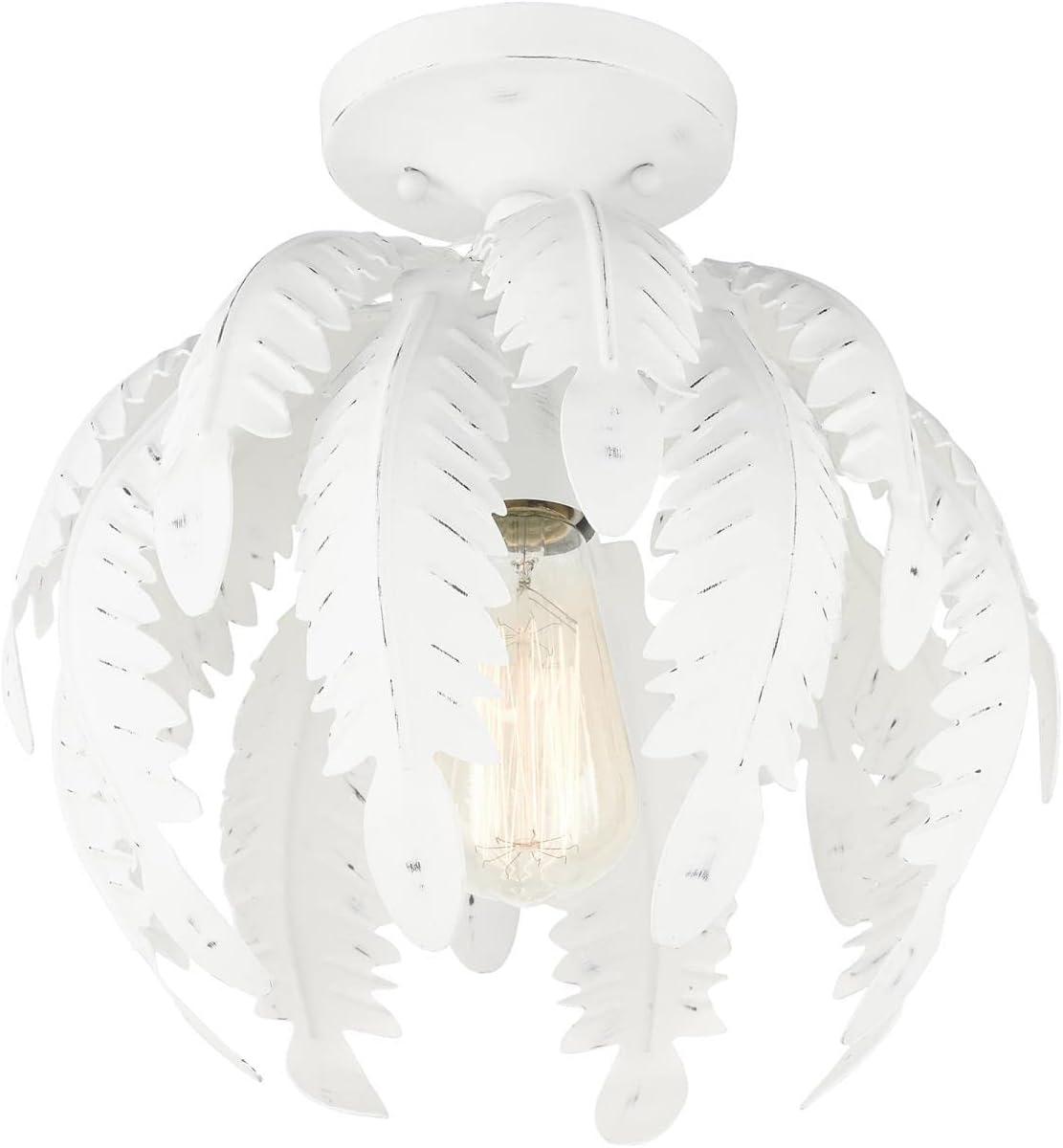 Livex Lighting Acanthus 1 - Light Semi-Flush Mount in  Antique White