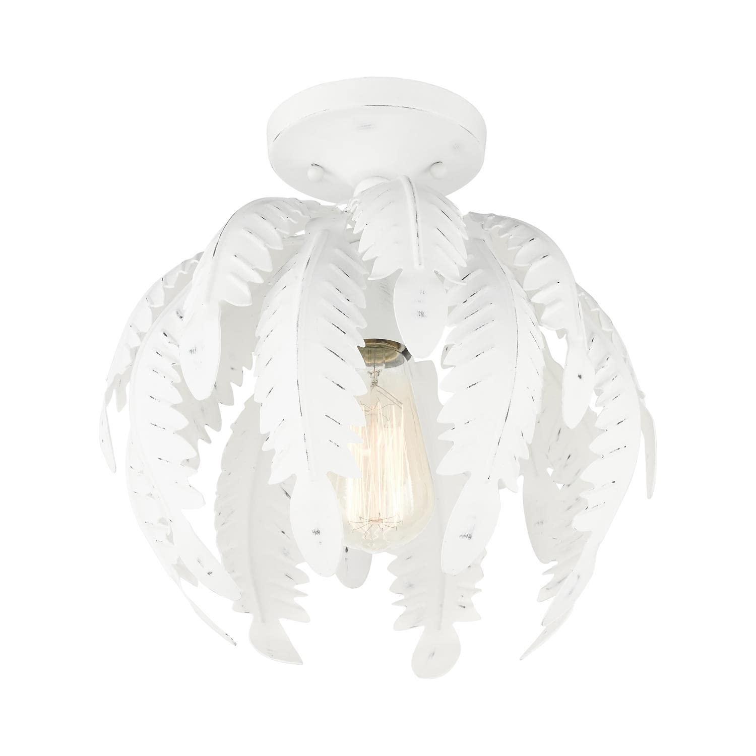 Livex Lighting Acanthus 1 - Light Semi-Flush Mount in  Antique White