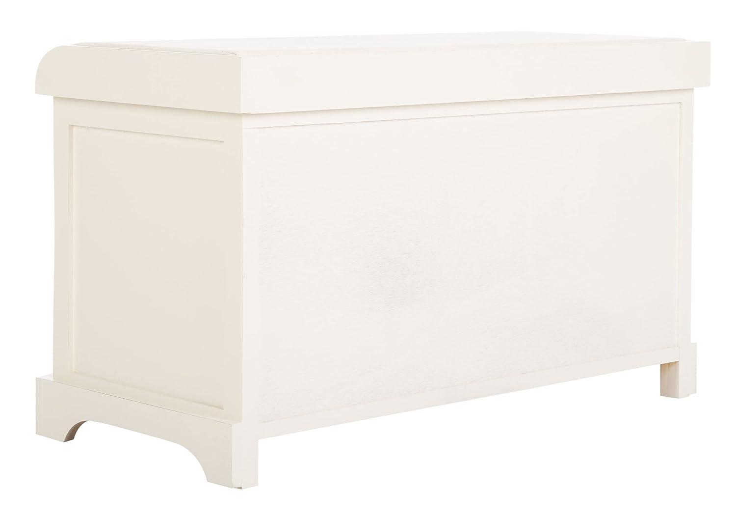 Freddy Wicker Storage Bench - AMH5736 - Vintage White - Safavieh