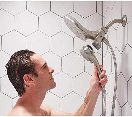 Nickel Multi-Head Handheld Rain Shower with Magnetic Dock