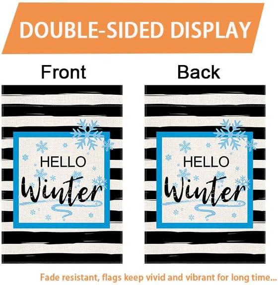 Seasonal Burlap Garden Flags Set with Holiday Designs, 12x18 Inch