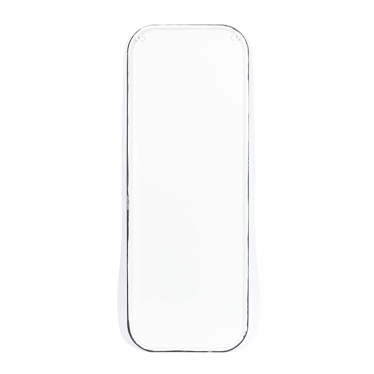 42" x 16" Vintage Country Iron Farmhouse Metal Sign Wall Decor Black - Olivia & May: Glazed White Rectangular Panel