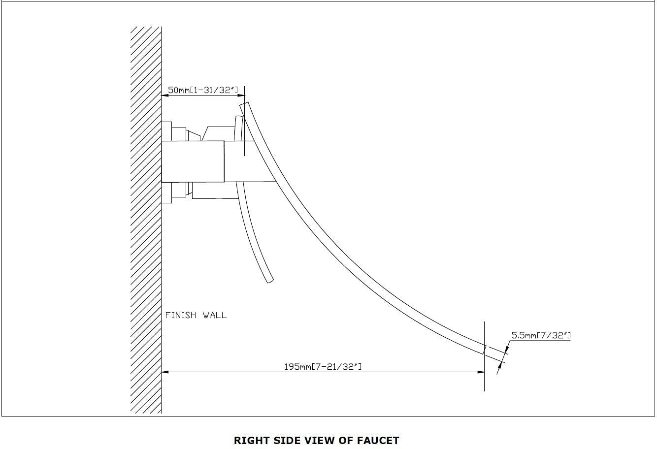 Wall Mount Bathroom Vanity Faucet, Waterfall Bathroom Faucet, Lavatory Faucet