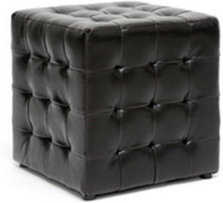 Set of 2 Siskal Modern Cube Ottoman Dark Brown - Baxton Studio