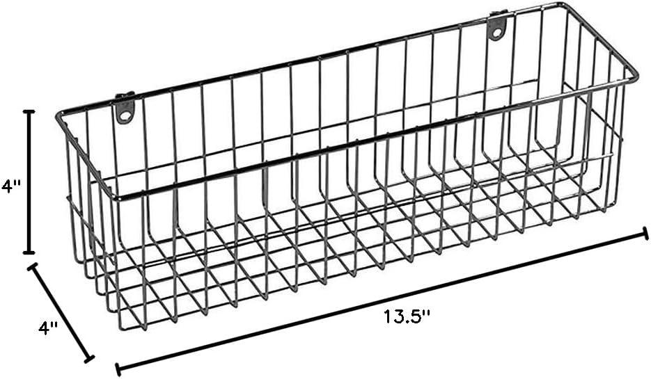 Medium Chrome Rectangular Wire Storage Basket