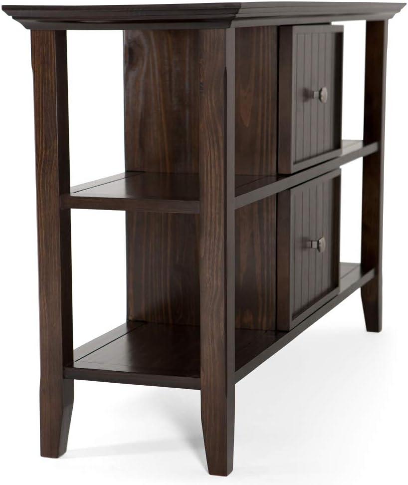 SIMPLIHOME Acadian SOLID WOOD 36 inch Wide Square Transitional Coffee Table in Brunette Brown, for the Living Room and Family Room