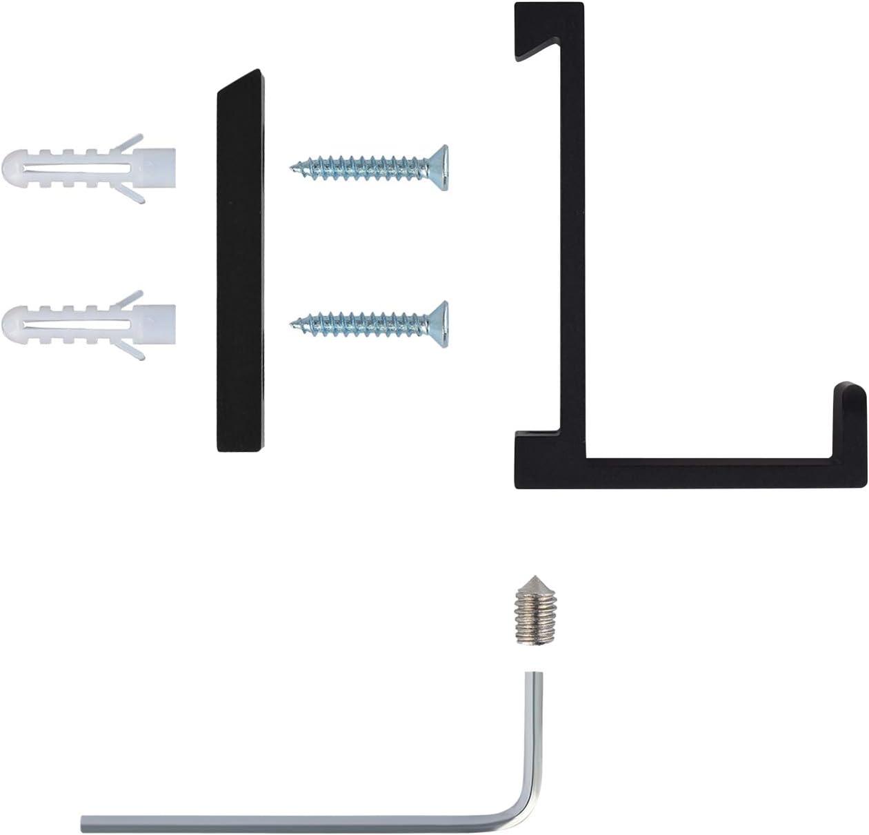 Black Aluminum Wall Mounted Adjustable Hooks Set