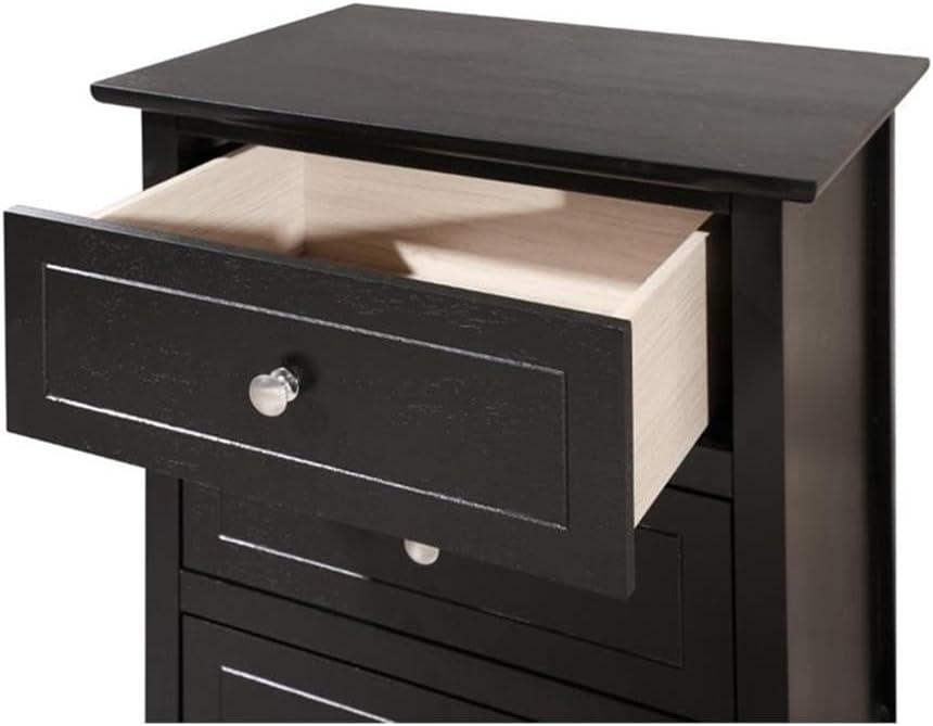 Glory Furniture Daniel 3 Drawer Nightstand in Black