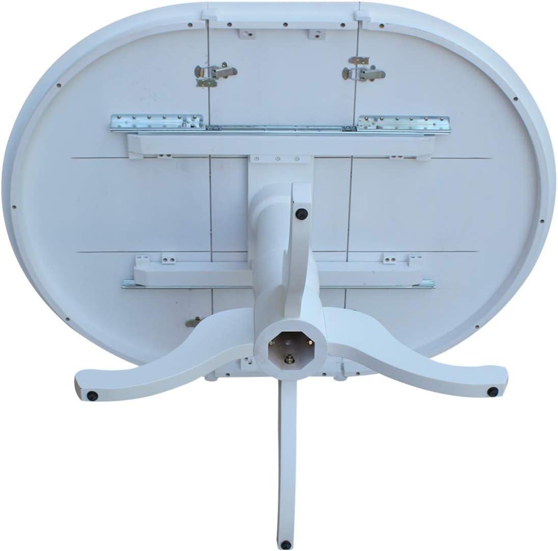 36" Kyle Round Top Pedestal with 12" Drop Leaf Dining Table White - International Concepts: Oval Kitchen Table for 4, Butterfly Leaf