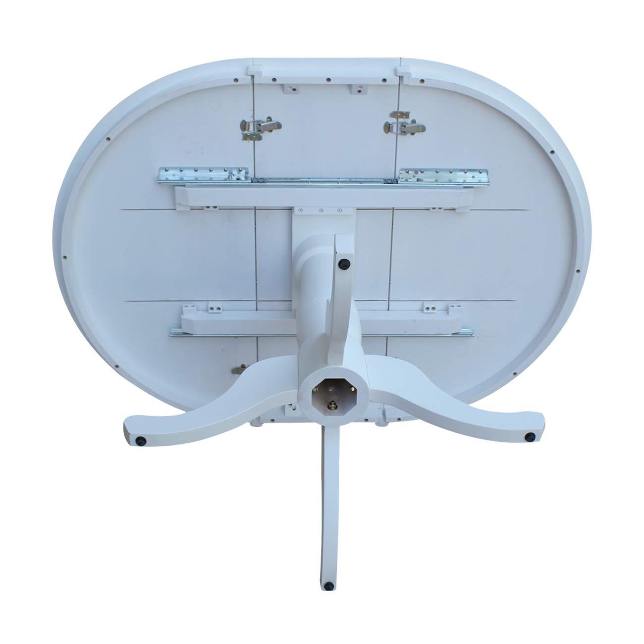 36" Kyle Round Top Pedestal with 12" Drop Leaf Dining Table White - International Concepts: Oval Kitchen Table for 4, Butterfly Leaf