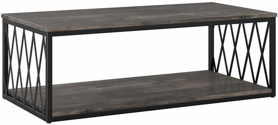 City Park Industrial Coffee Table in Dark Gray Hickory - Engineered Wood