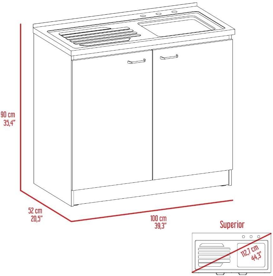 TUHOME Napoles Utility Sink Cabinet With Integrated Steel Sink