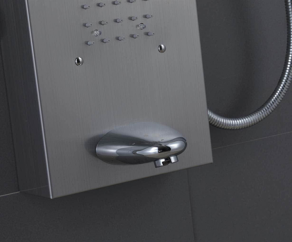 Brushed Nickel LED Rainfall Waterfall Shower Panel System