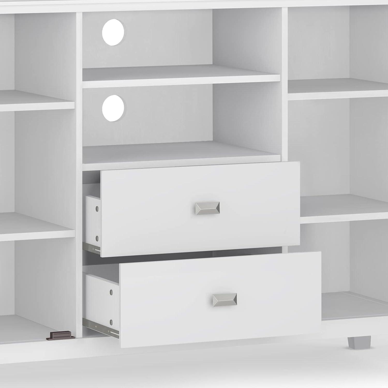 Simpli Home Artisan 53"W Solid Wood Contemporary Tall TV Stand for TVs up to 60" with Adjustable Shelves