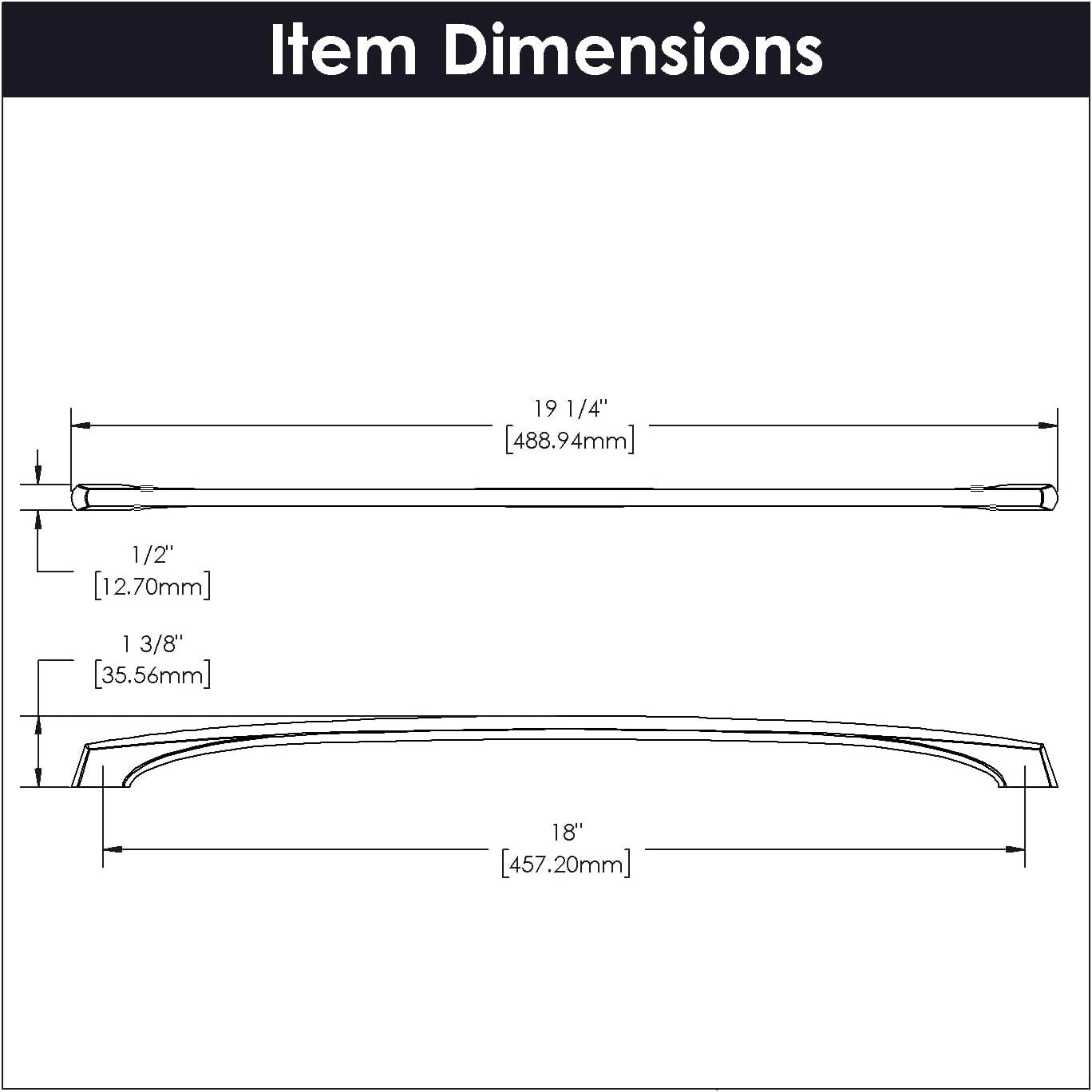 Greenwich Kitchen Cabinet Handles, Solid Core Drawer Pulls for Cabinet Doors, 18"