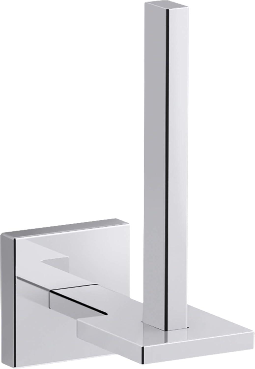 Polished Chrome Square Vertical Toilet Paper Holder