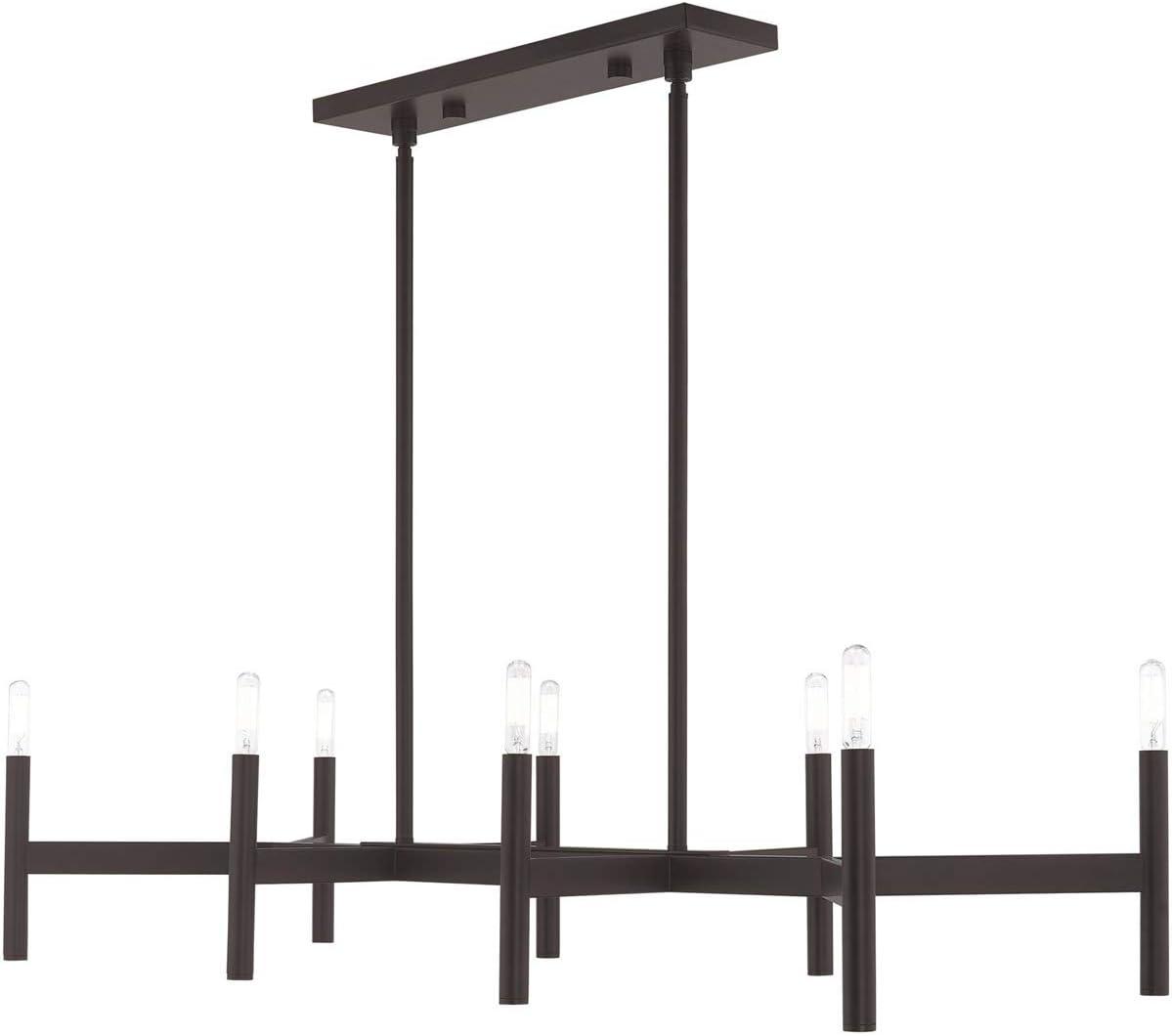 Copenhagen Bronze 8-Light Industrial Linear Chandelier