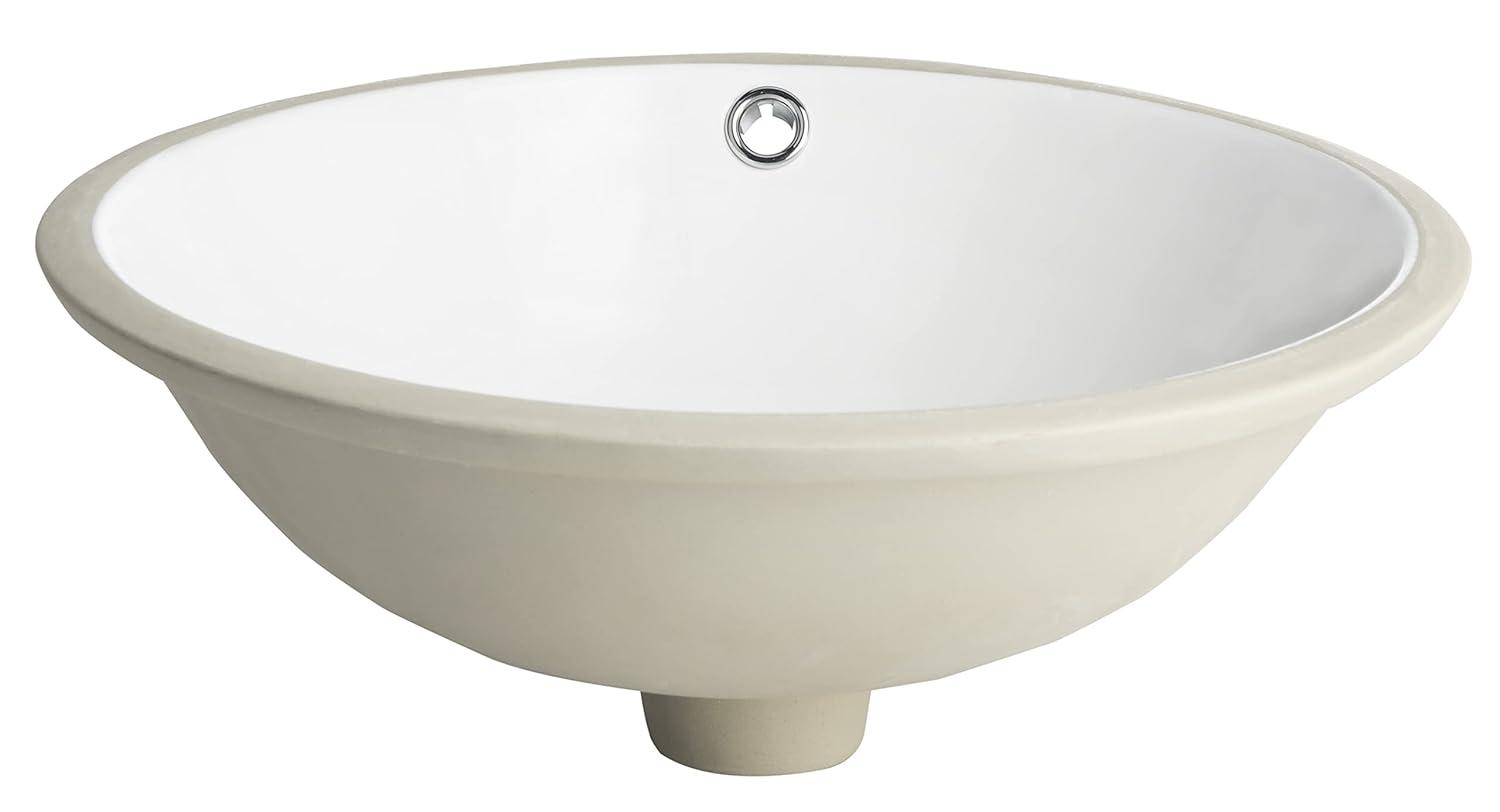 Safavieh Nerida 16.92'' White Ceramic Circular Bathroom Sink with Overflow
