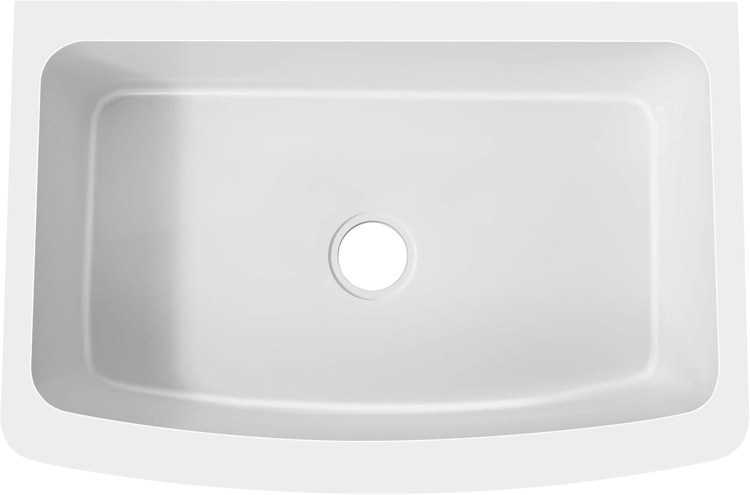 Prisma 36'' L Farmhouse / Apron Single Bowl Solid Surface Kitchen Sink