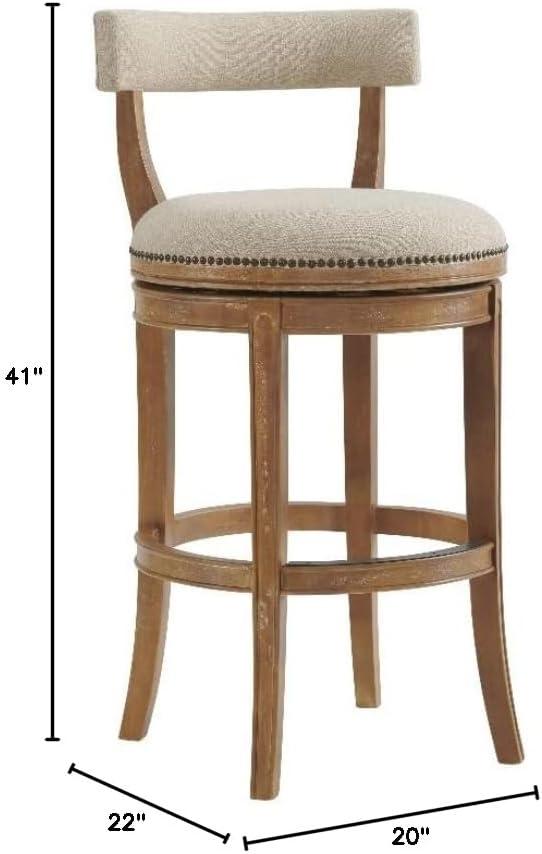 Hanover Solid Rubber Wood Swivel Counter And Bar Stool