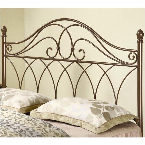 BOWERY HILL Traditional Metal Full Queen Headboard in Rich Brown