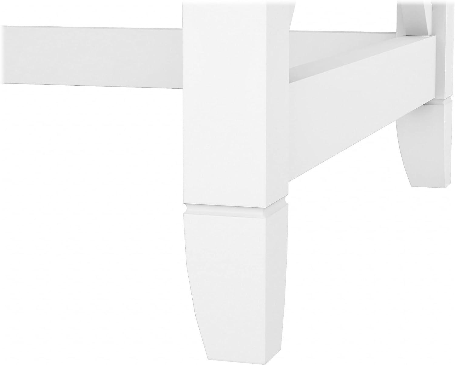 Pure White Engineered Wood L-Shaped Desk with Mobile File Cabinet