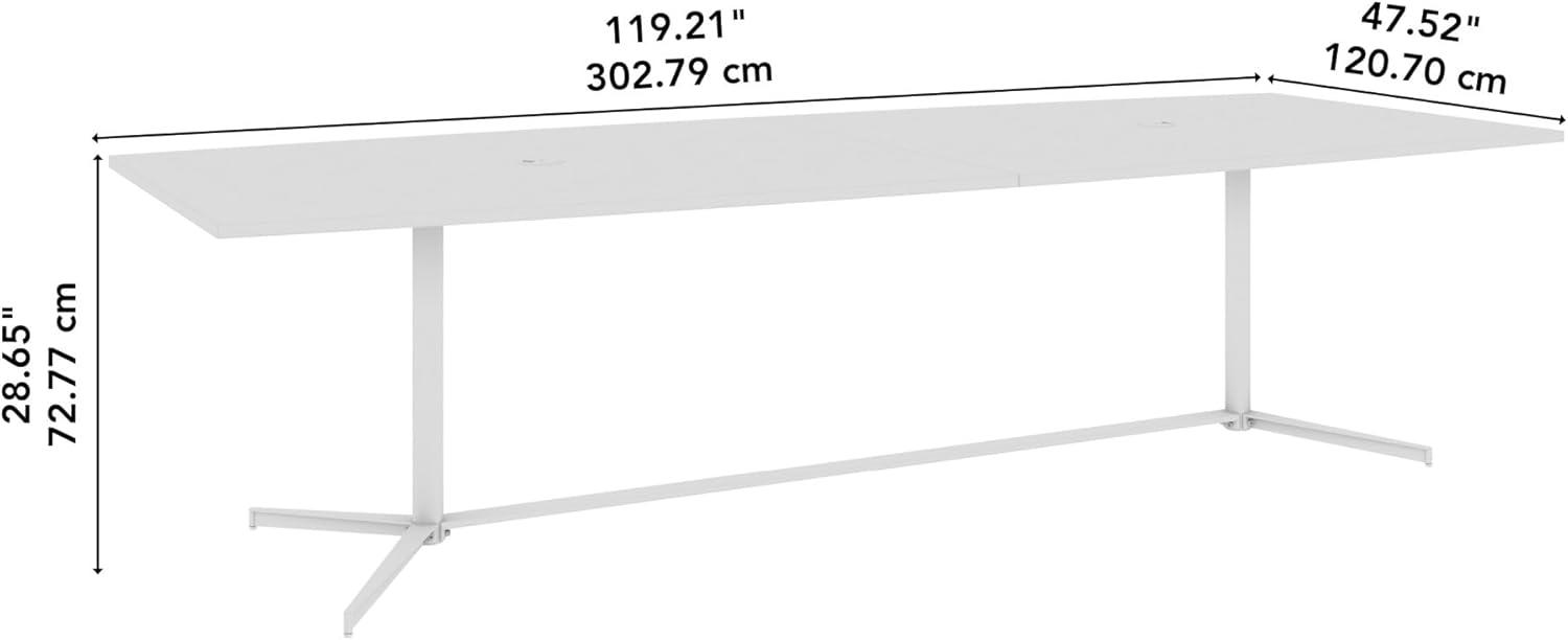 Bush Business Furniture 120W Boat Shaped Conference Table in Cherry