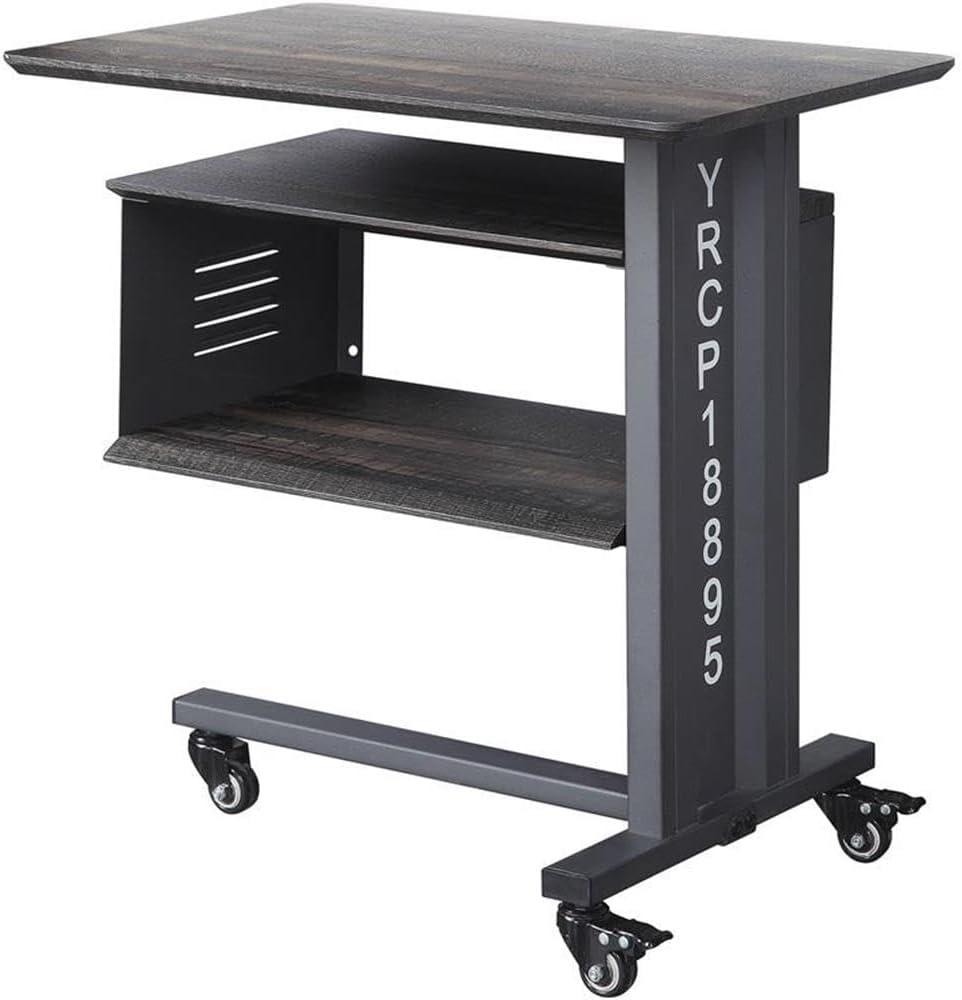 ACME Cargo Accent Table with Caster Wheels in Gunmetal