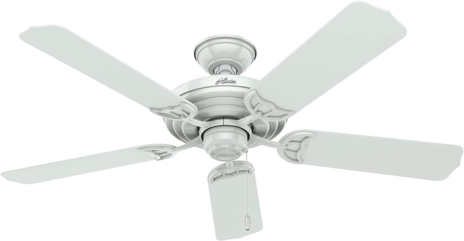 Hunter 52" White Indoor/Outdoor Ceiling Fan with Reversible Blades