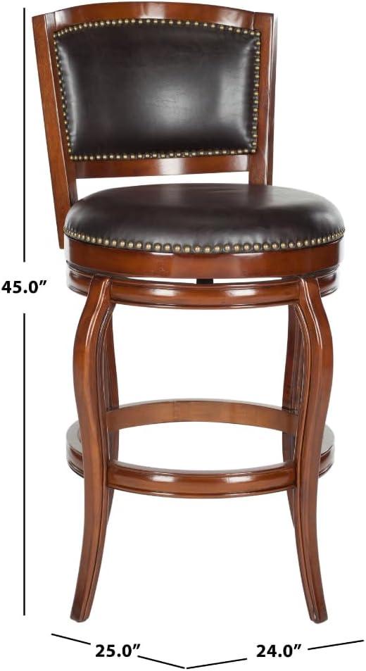 Pasquale Swivel Bar Stool - FOX7011 - Walnut/Brown - Safavieh Couture