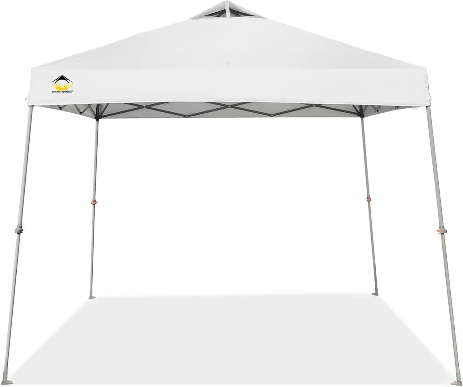 9x9 Pop Up Canopy Tent with Roller Bag – Slant Leg Outdoor Shade for Events & Camping White