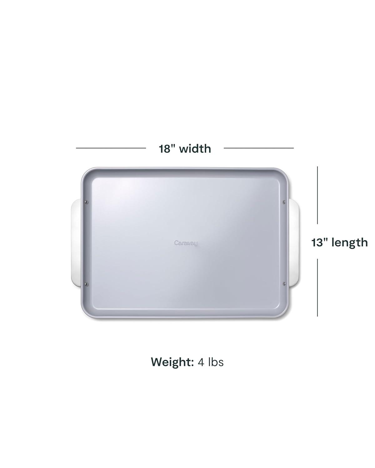 Caraway Non-Stick Ceramic Large Baking Sheet Navy: Aluminized Steel, Rectangle, Hand Wash, Cookie Sheet, 1 Year Warranty