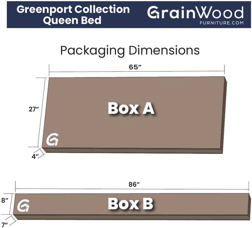 Grain Wood Furniture Greenport Solid Wood Platform Bed, Queen Size, Brushed White