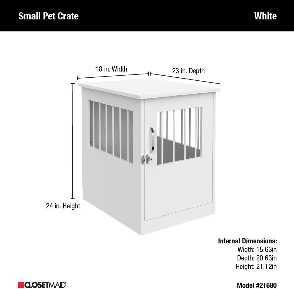 Poplar Crafted Extra Small White Pet Crate End Table