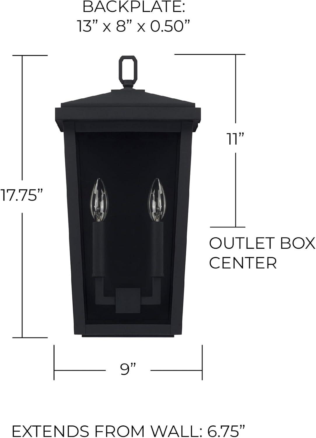 Capital Lighting 926222 Donnelly 2 Light 18" Tall Outdoor Wall Sconce - Black