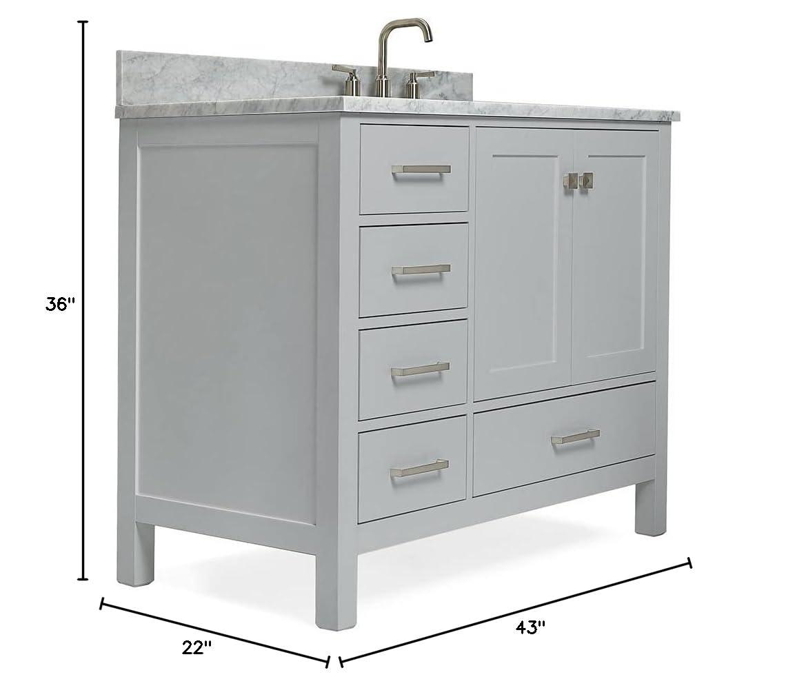 Ariel A043srcw2rvo Cambridge 43" Free Standing Single Basin Vanity Set - Grey