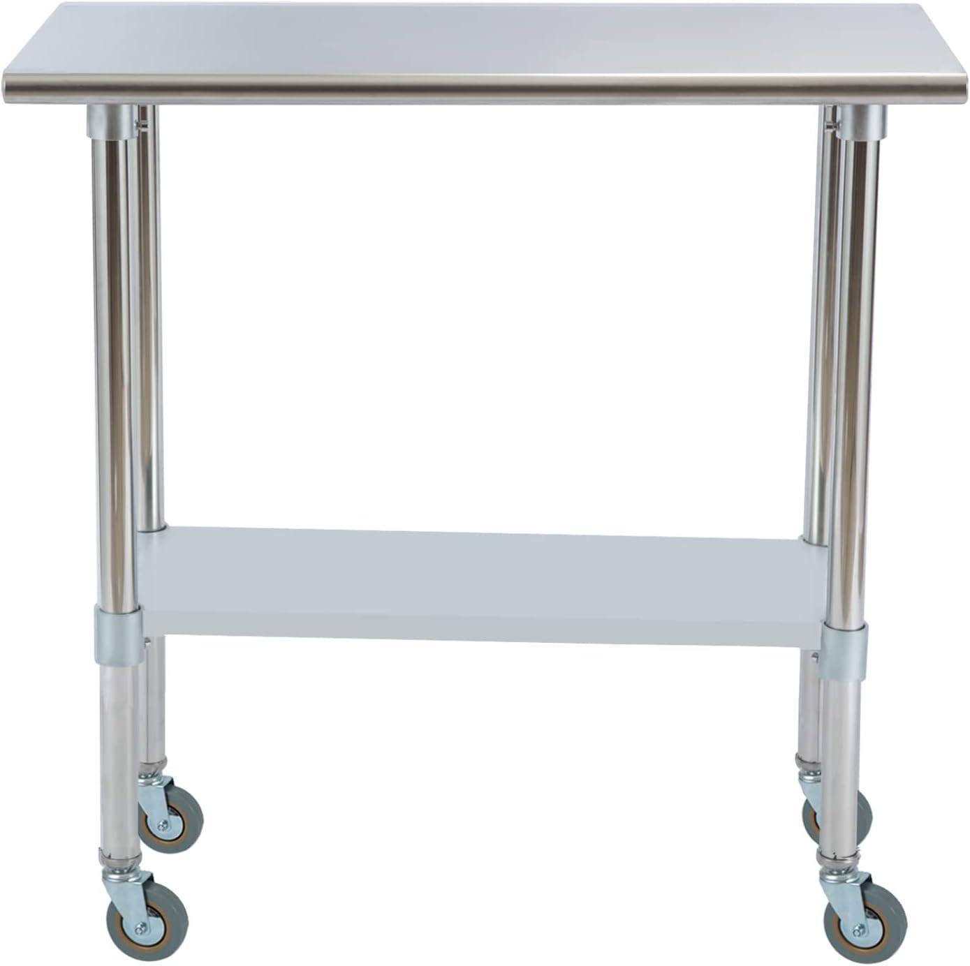 Amgood Stainless Steel Table With Wheels