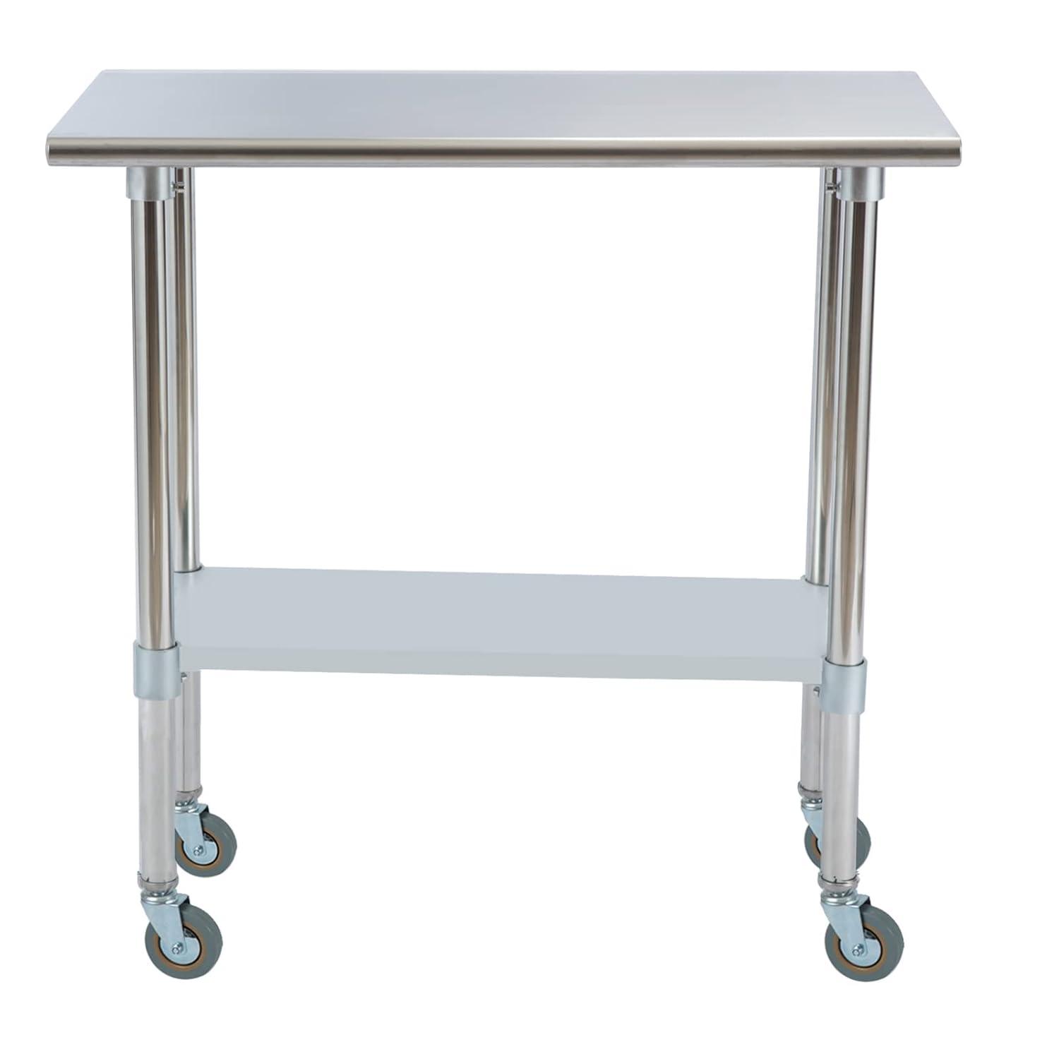 Amgood Stainless Steel Table With Wheels