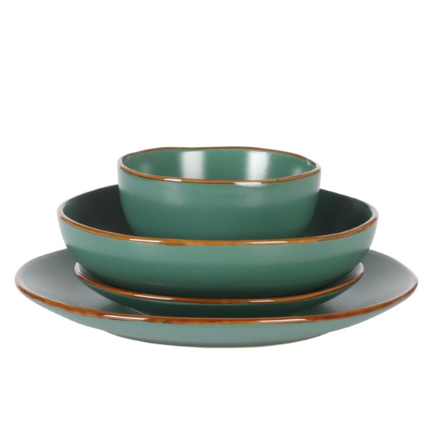Gibson Home Gibson Home Hazeltine 16 Piece Plates and Bowls Dishes Stoneware Dinnerware Set