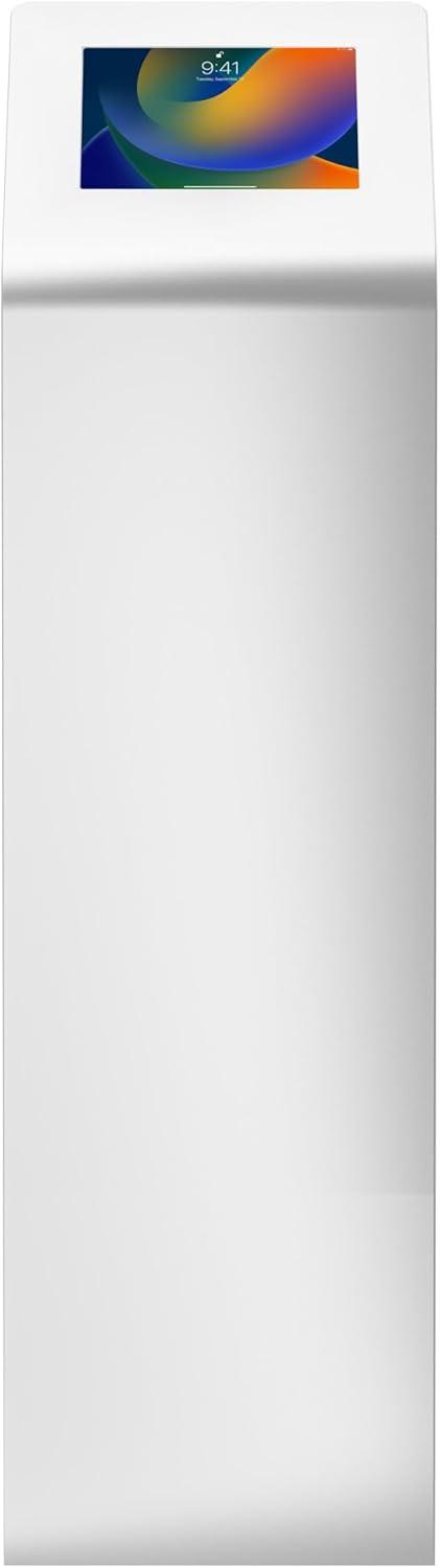Tablet Kiosk Station – CTA Premium Heavy Duty Large Locking Floor Stand with Interior Cable Routing System for iPad 7th/ 8th/ 9th Gen 10.2” and Other 9-11” Tablets (PAD-KSDKW) – White