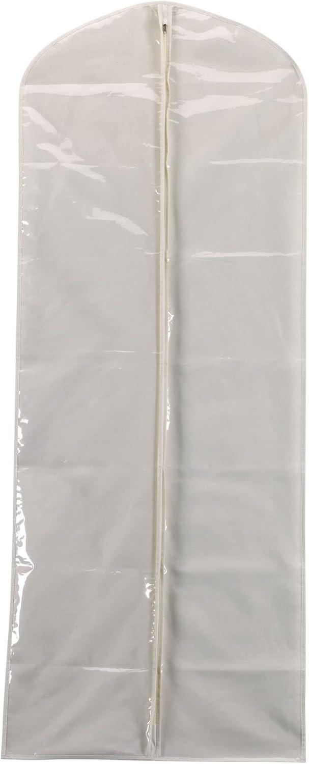 Gown Protector Bag, Durable and Breathable Canvas, Clear Front, Full-Length Zipper