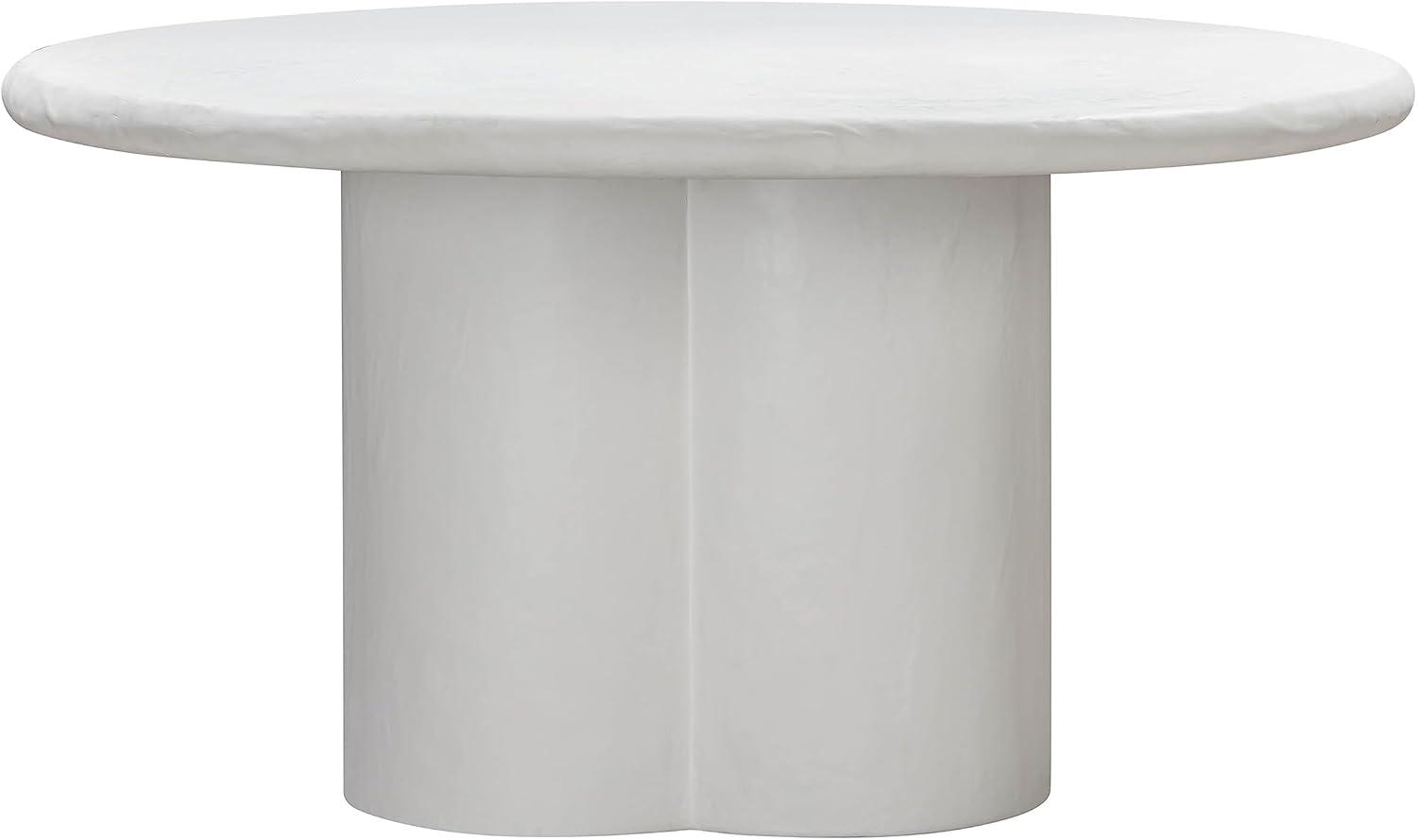 White Round Marble Contemporary Dining Table for Six