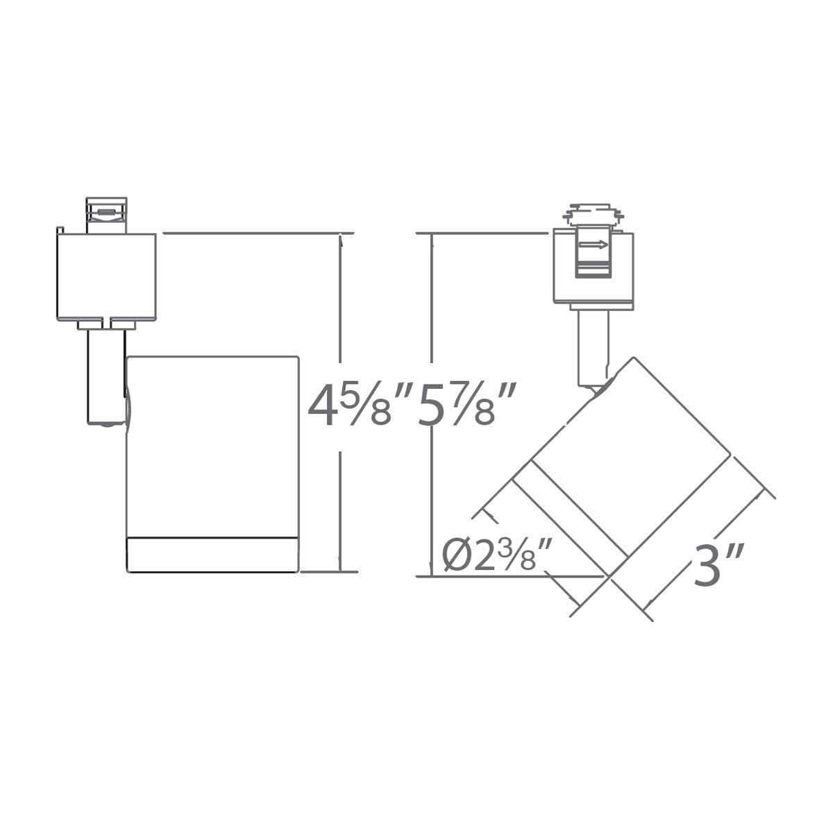 Charge LED Adjustable Track Head