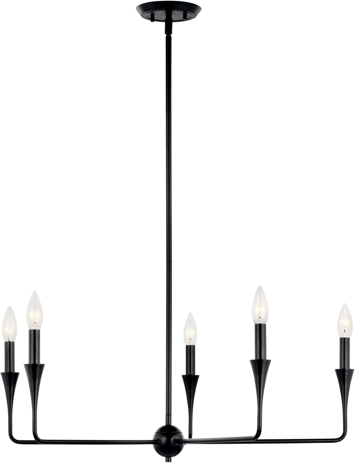 Alvaro Black 5-Light Modern Candle Chandelier