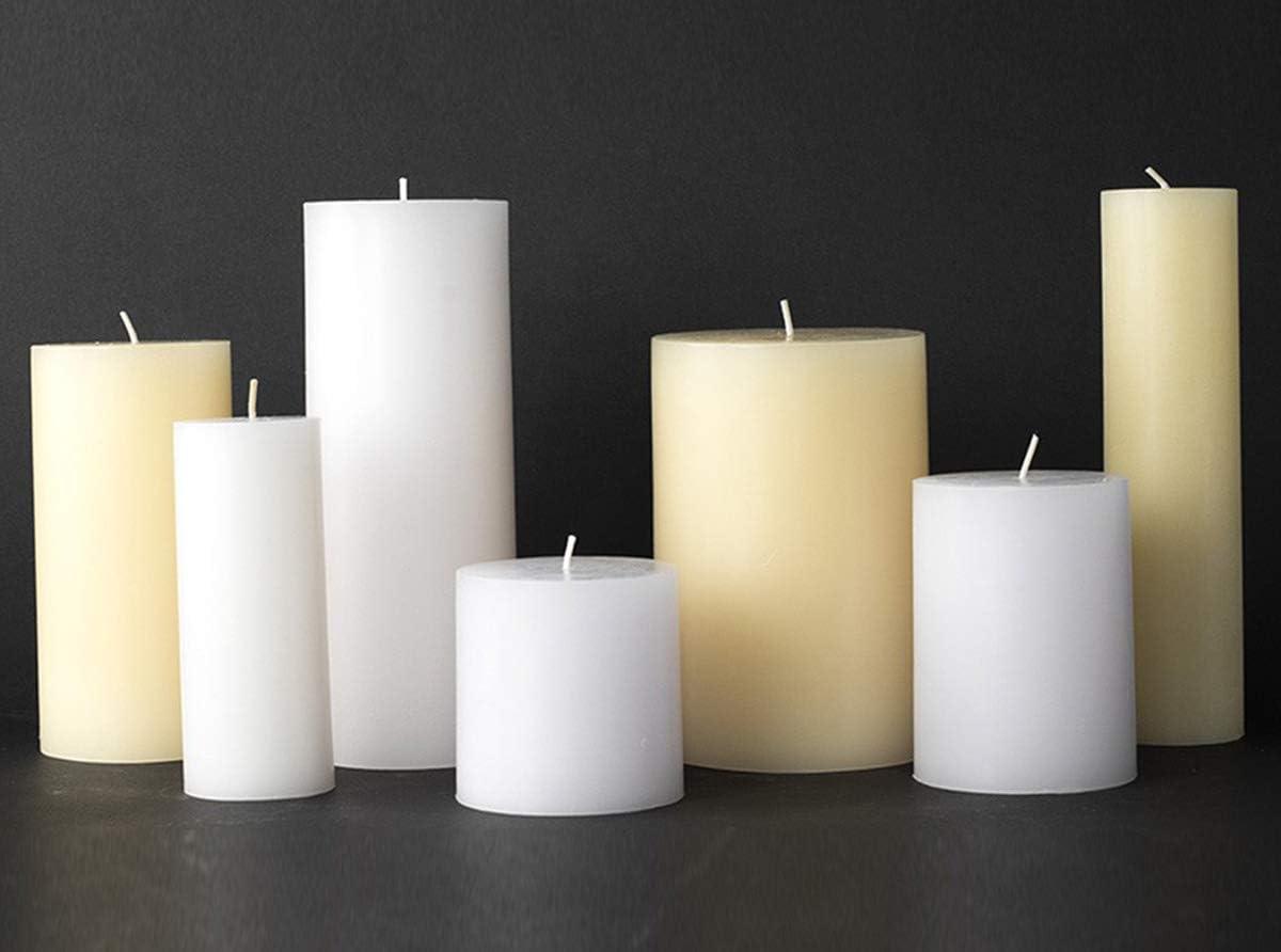 White 8" Dripless Scented Pillar Candle with Bow